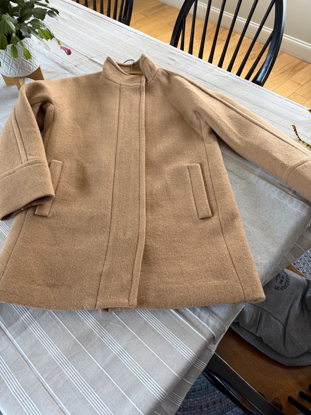 J. Crew Camel Wool Coat with Clean Lining